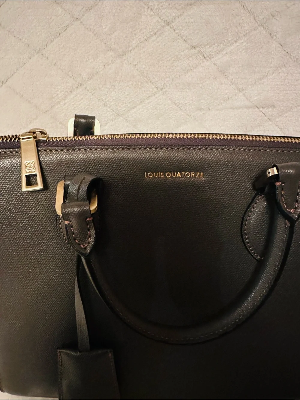 LOUIS QUATORZE Gray Structured Satchel